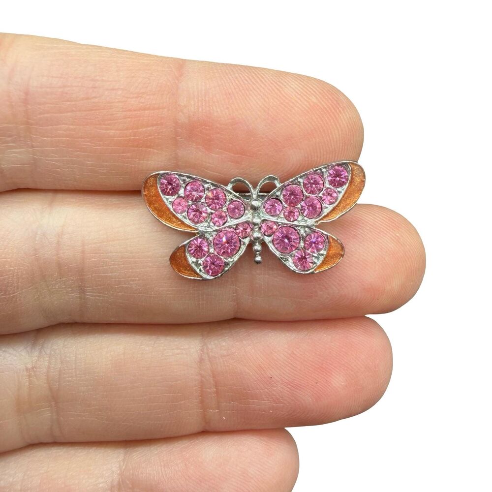Vintage Avon Pink and Orange Butterfly Brooch Avon Butterfly Pin